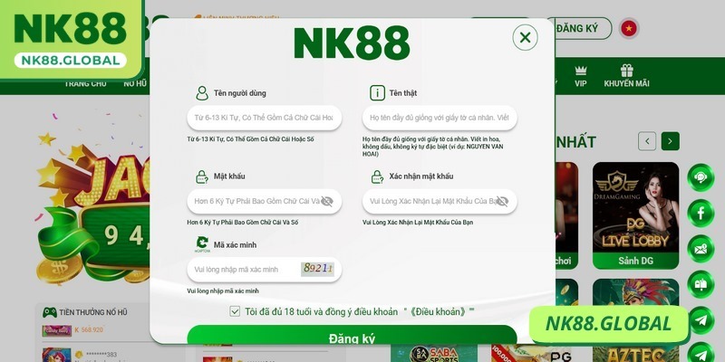 Đăng ký NK88 nhanh chóng, an toàn và dễ dàng